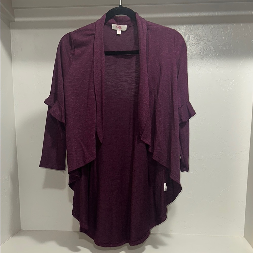 Gianni Bini Purple Camisole with Shawl Collar and Asymmetrical Hemline